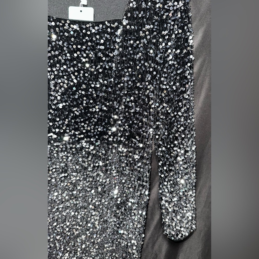 Black Sequin Evening Dress - Picture 3 of 3